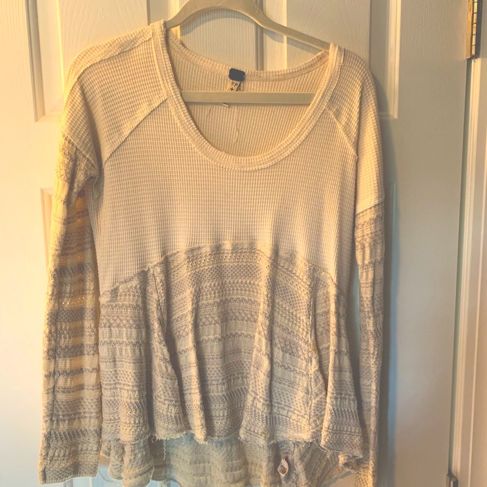 Free people white thermal with flowy bottom